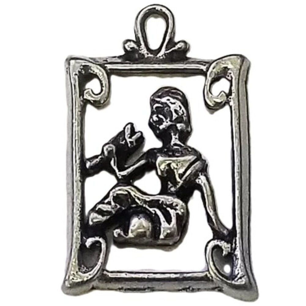 VIRGO laser cut pewter Zodiac sign pendant PENDANT